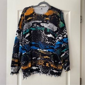 R13 Oversized Snake Print Sweater